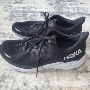 Hoka One One Women's Clifton 8 Running Shoes Black White Size 9.5